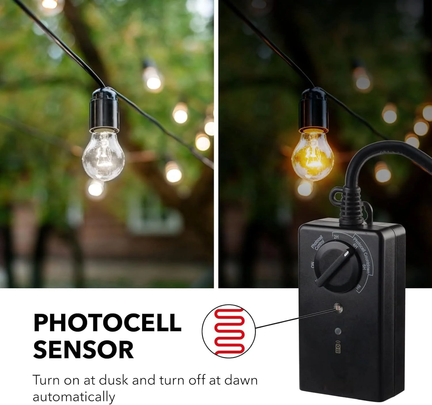 Photocell Dusk to Dawn Timer with Long Range Remote Control