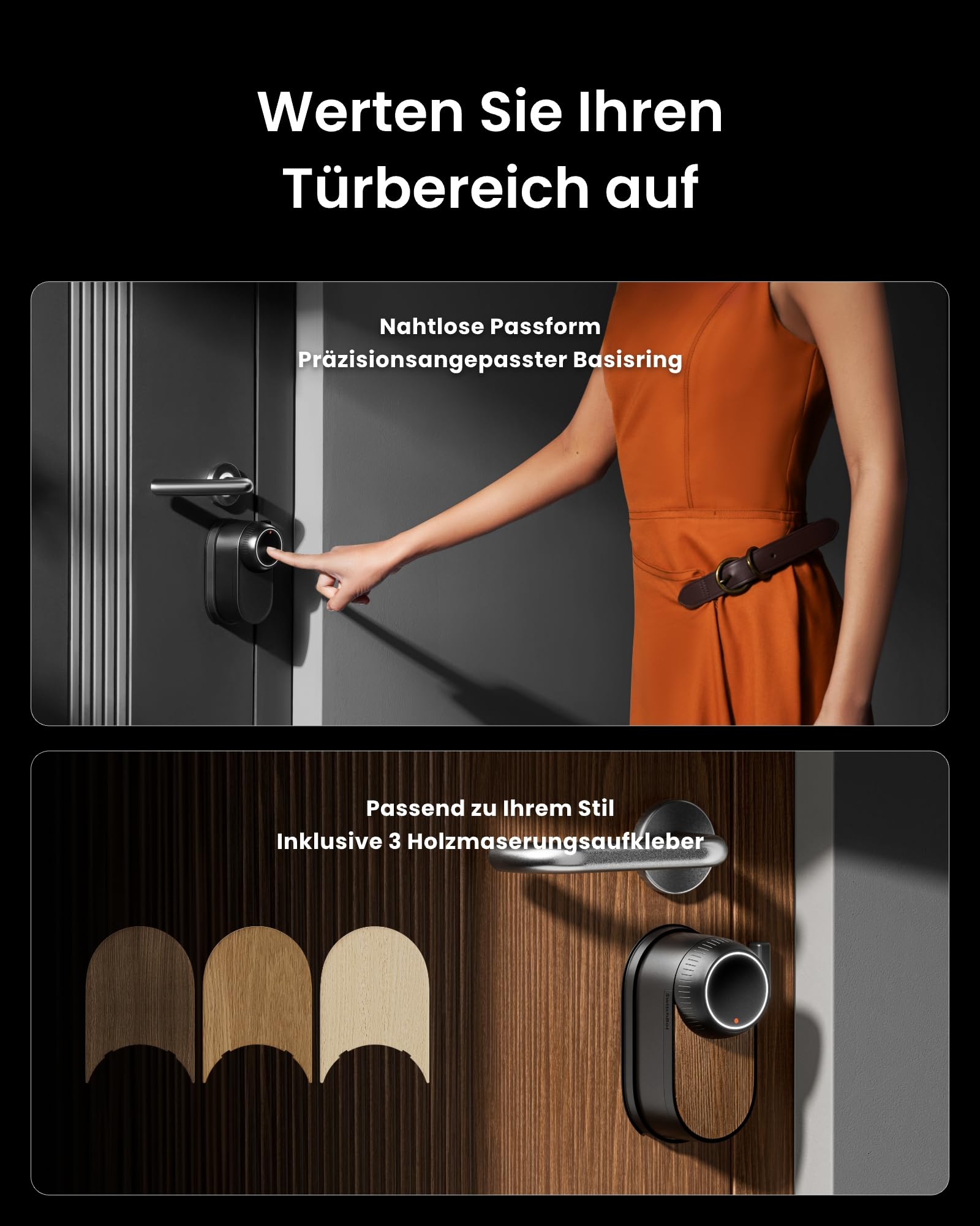 Elektronisches Türschloss Smart Lock Ultra mit Fingerabdruck, NFC-Karte und Keypad Touch, aufladbarer Akku, Matter-fähig, für Smartphone, Alexa und