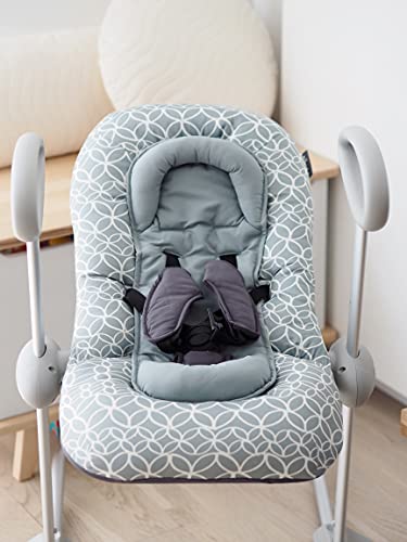 BÉABA   Sdraietta Up&Down III, Dondolo per Neonato e Bambini, Regolabile in Altezza, 3 Posizioni d'Inclinazione, Cinture di Sicurezza, Fogli : Prima infanzia