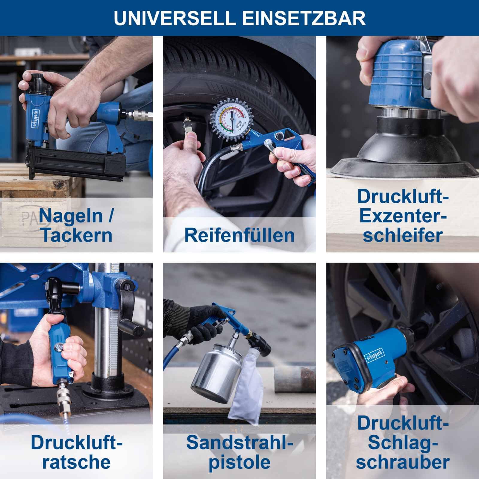 Scheppach Kompressor HC53DC 2200W 50L 10bar Ansaugleistung 412 L min Druckminderer ölgeschmiert Doppelzylinder