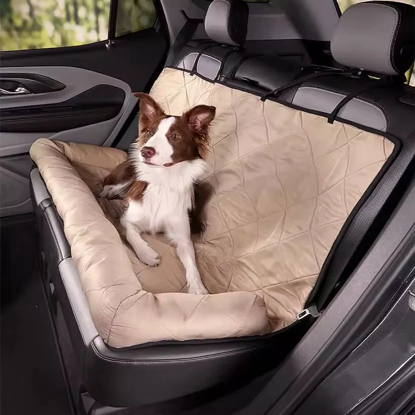 Dog Car Bed & Seat Cover | 2-in-1 | Anti-Slip | Waterproof | Machine Washable | 92x127cm