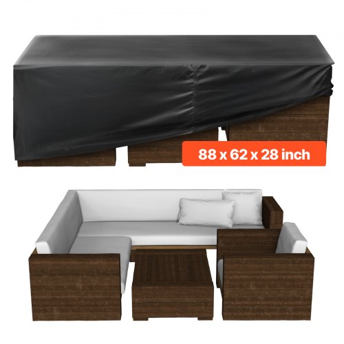 VEVOR Schutzhülle Abdeckplane für Terrassenmöbel 420D Wasserfest 224x158x71cm