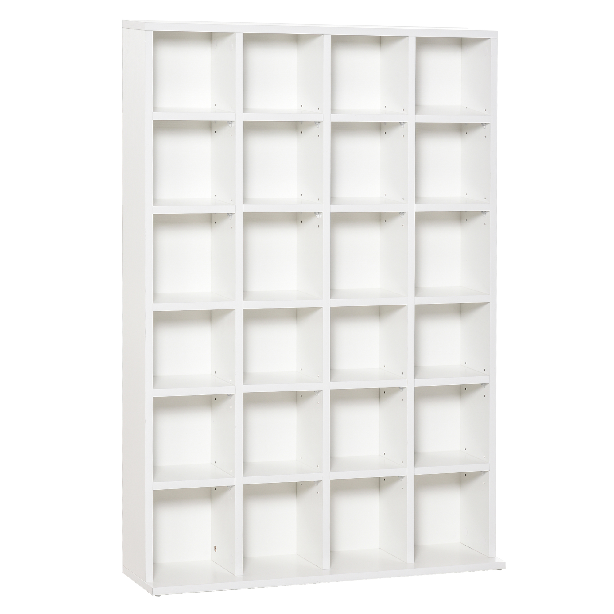 HOMCOM Multimedia-Aufbewahrungsregal 480 CDs/312 DVDs - Bücherregal aus Holz mit verstellbaren Regalen, 89 x 130,5 cm, weiß