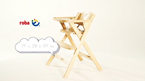 roba Seggiolone per Bambini e Neonati Fold Up Smart   Chiudibile e Poco Ingombrante   Vassoio per Mangiare   con Cinghie Regolabili e Anti ribaltamento   dalla Nascita ai 6 Mesi   Legno Naturale : Prima infanzia