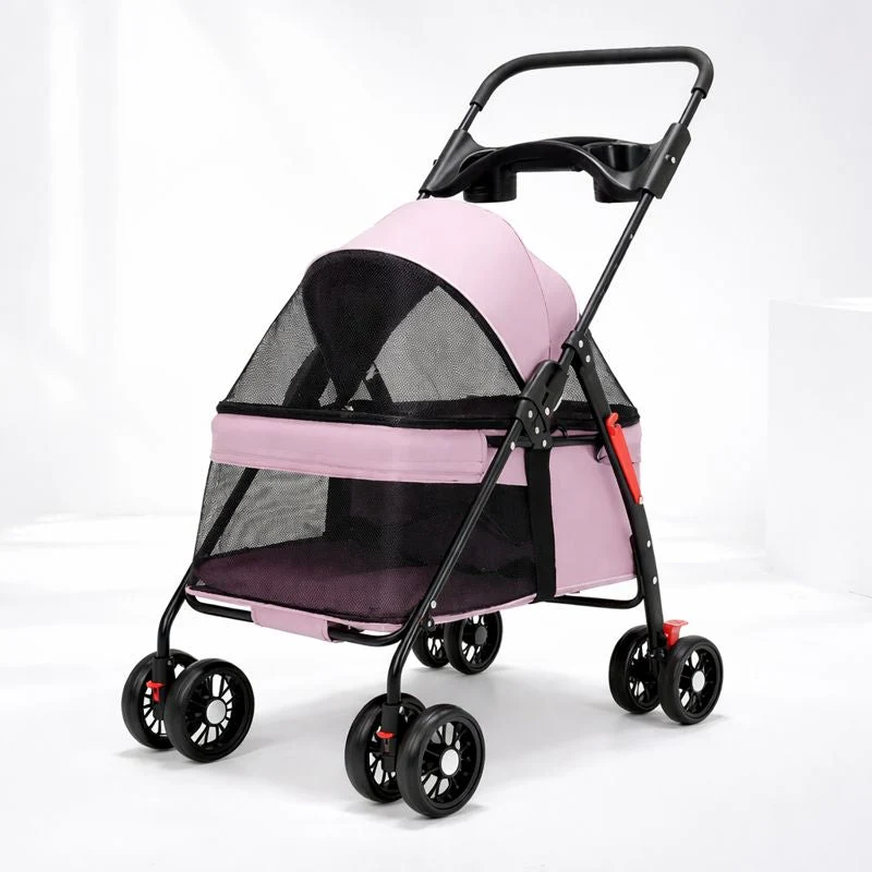 Foldable Pet Stroller �C Detachable Basket, 360�� Wheels & One-Hand Fold for Small Dogs & Cats