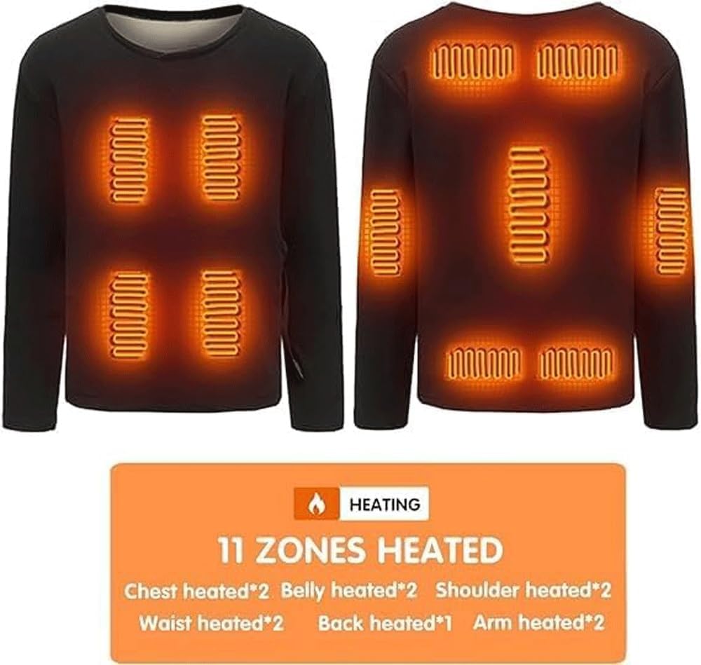 Beheiztes Unterwäsche-Thermoset, USB-isoliertes beheiztes Unterwäsche-Thermoset mit 3 Heizstufen und 22 Heizzonen für den Winter/Skifahren (Farbe: Hose, Größe: XL) (Hemd 4XL)