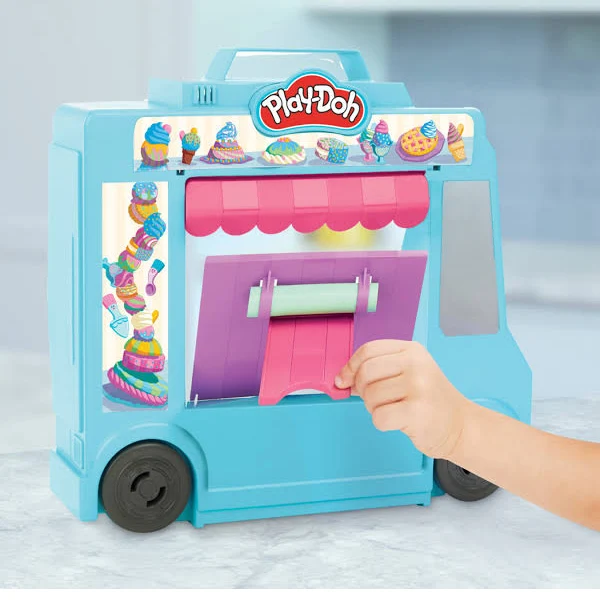 Play Doh Ice Cream Truck Playset Toy with Decorating Tool, Cake Molds & 5 Cans of Modeling Compound