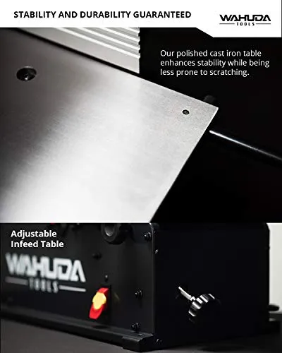 Wahuda Tools 8-inch Benchtop Wood Jointer, Spiral Cutterhead Portable Jointer