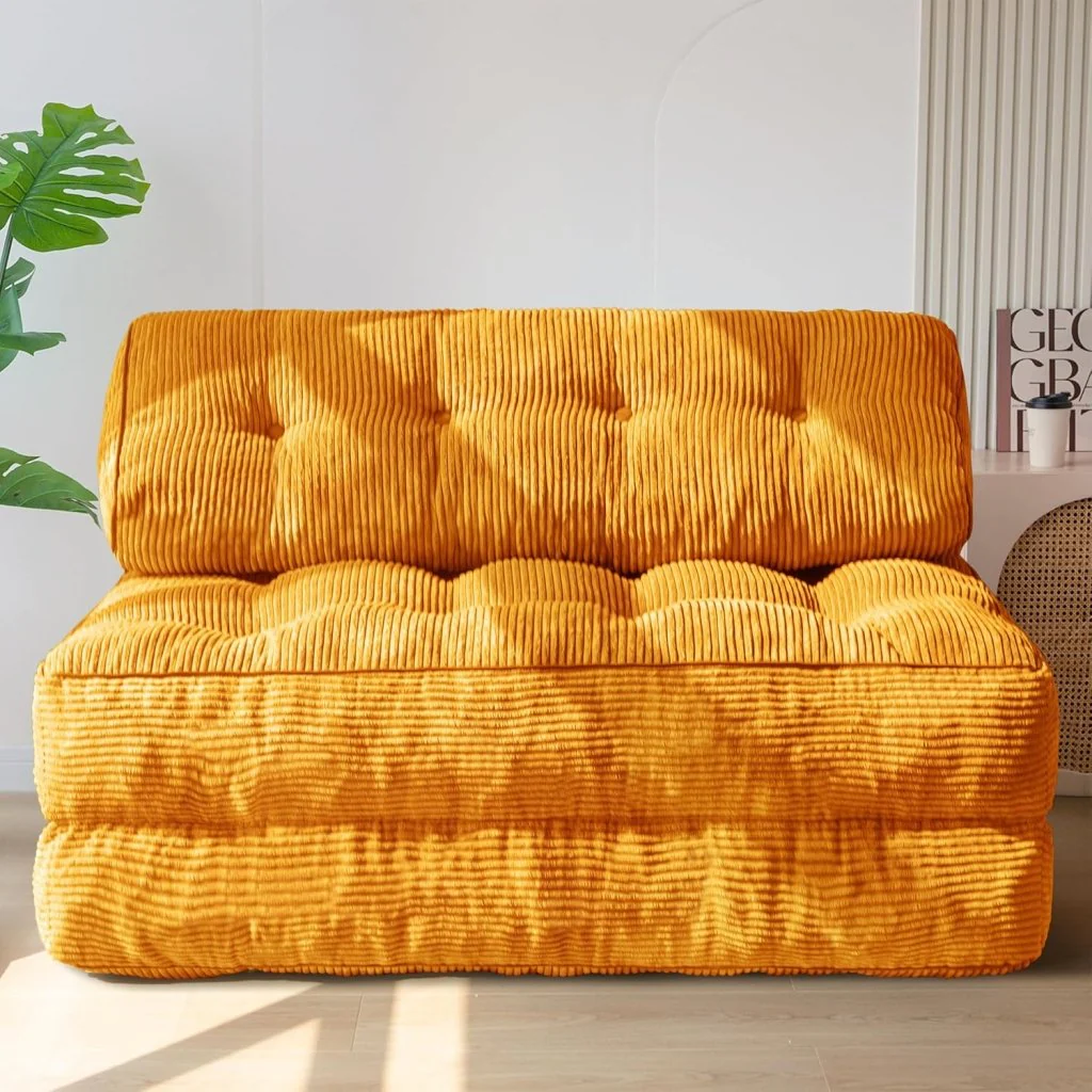 MAXYOYO Folding Sofa Bed, Convertible Sleeper Chair with Pillow Foldable Mattress with Back Support, Portable Fold Out Chair Bed Comfy Floor Sofa Lounge
