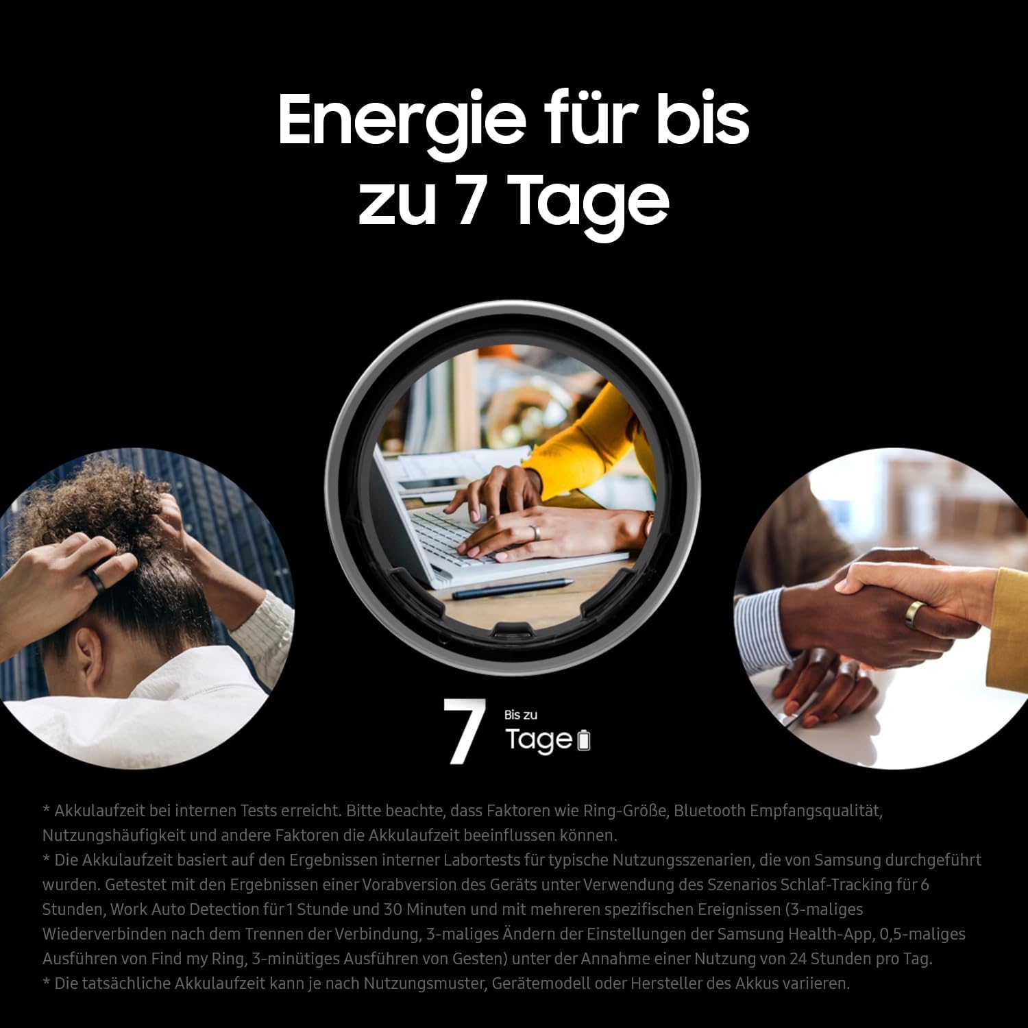 Ring, Smart Ring mit Titan-Gehäuse, Health mit AI, Schlaftracker, Fitness Tracker, Größe 8 (US), Titanium Black