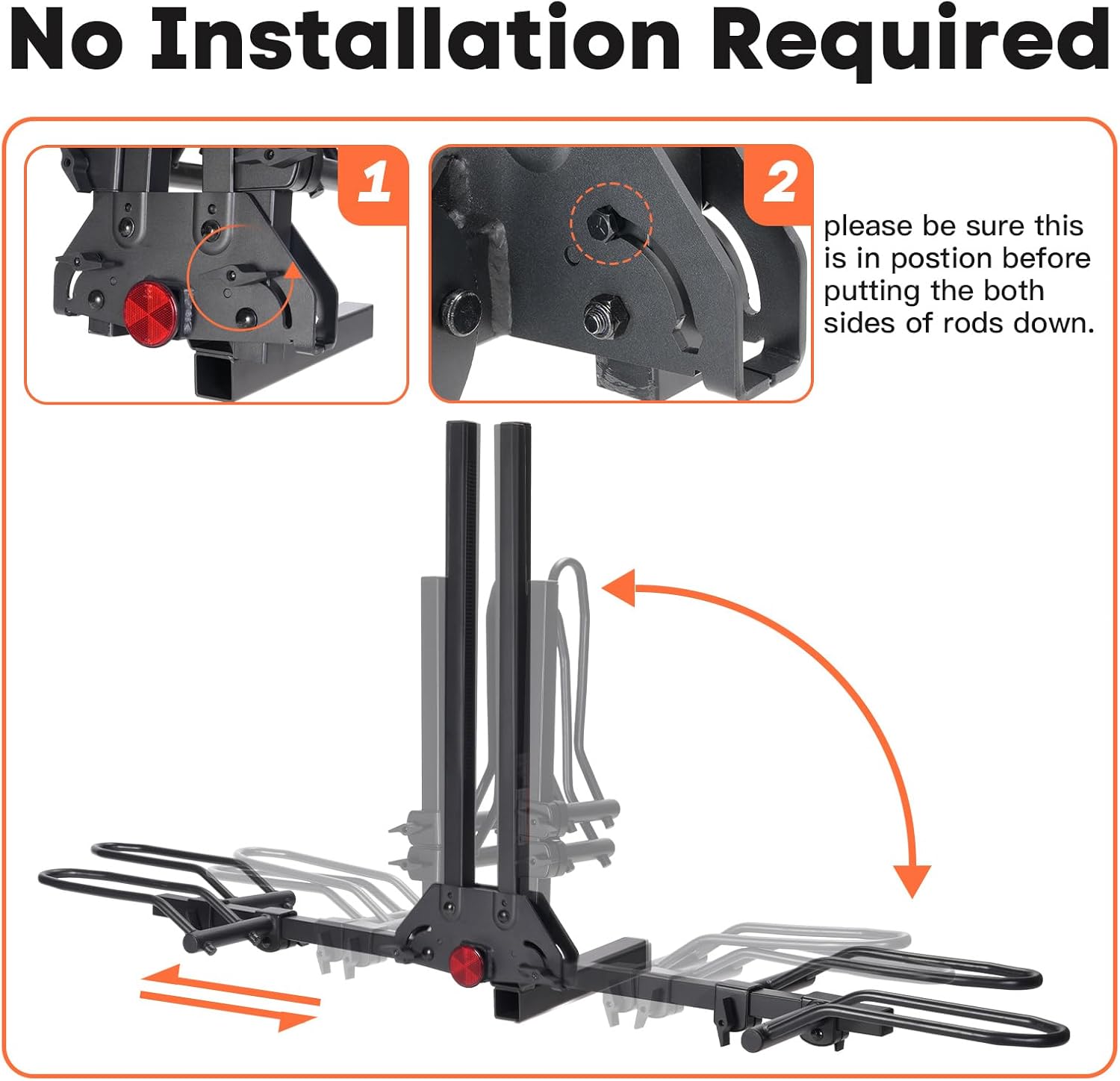 Cyberrack E2 Hitch Ebike Rack with Ramp, 200 Lbs Capacity