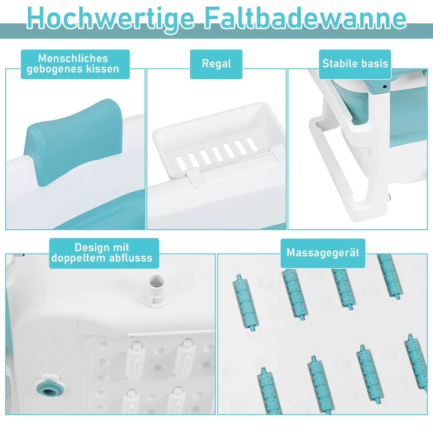 Sonnewelt Faltbare Badewanne mit Abdeckung