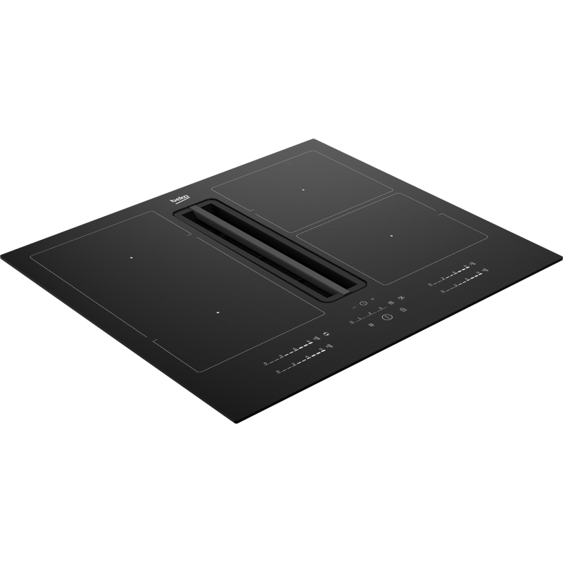 Beko HIXI 64700 UF / HIXI64700UF - Piano cottura a Induzione con Cappa Integrata Nero in Vetroceramica 60 cm - 4 zone
