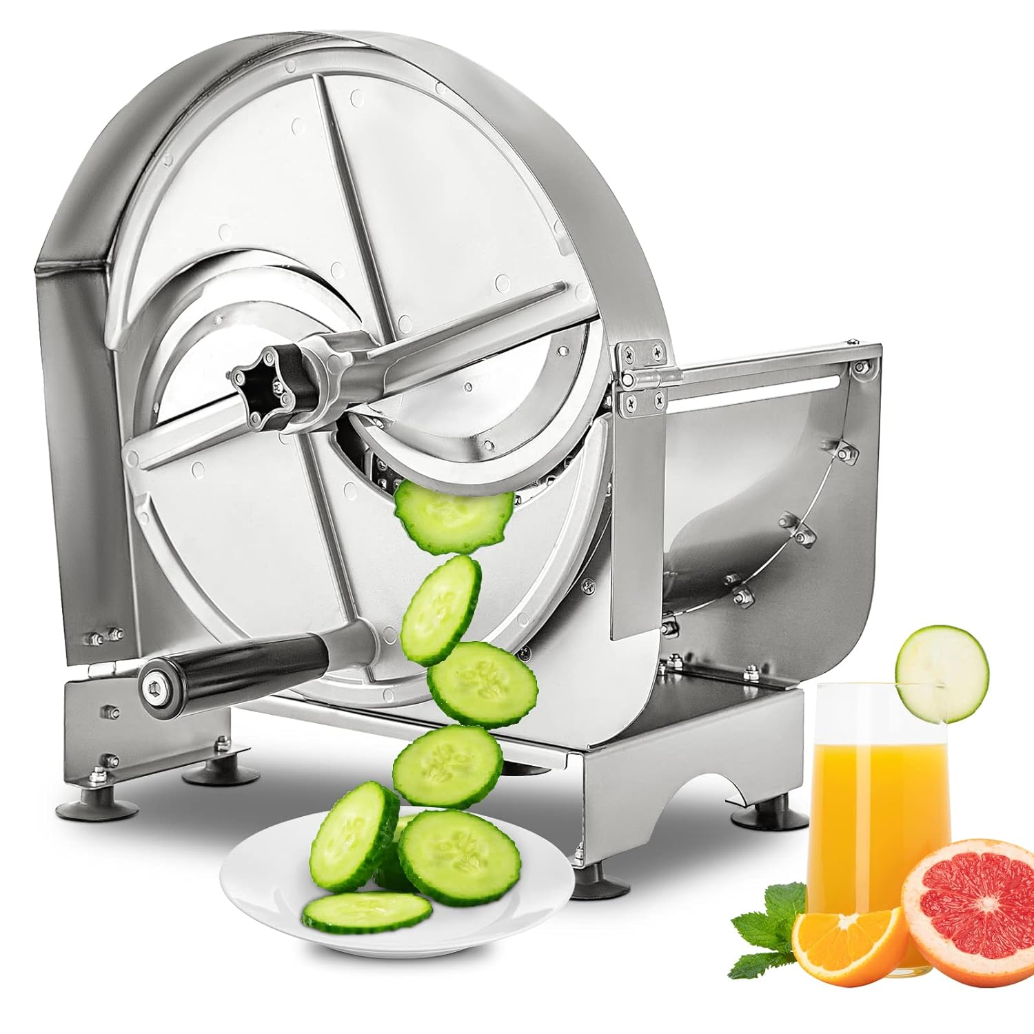 Stainless Steel Commercial Vegetable Slicer, Adjustable 0.2 12mm Thickness, Manual Multifunctional Slicer for Fruits & Vegetables