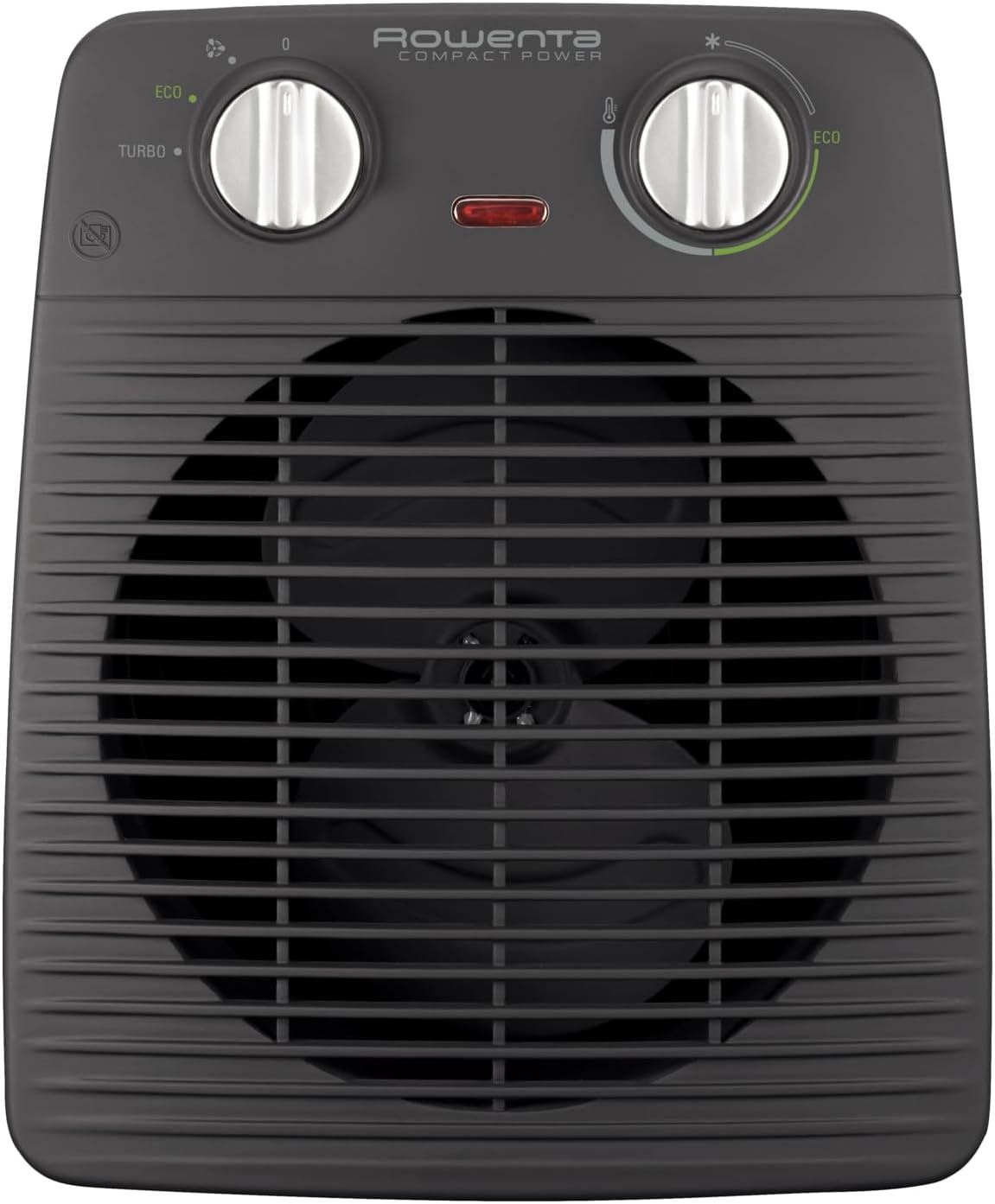 Rowenta Compact Power Termoventilatore Potente e Compatto, Stufetta che Riscalda e Raffredda, 2 Livelli di potenza, Ottimo per Qualsiasi Stagione, 2000 W, Nero, SO2210