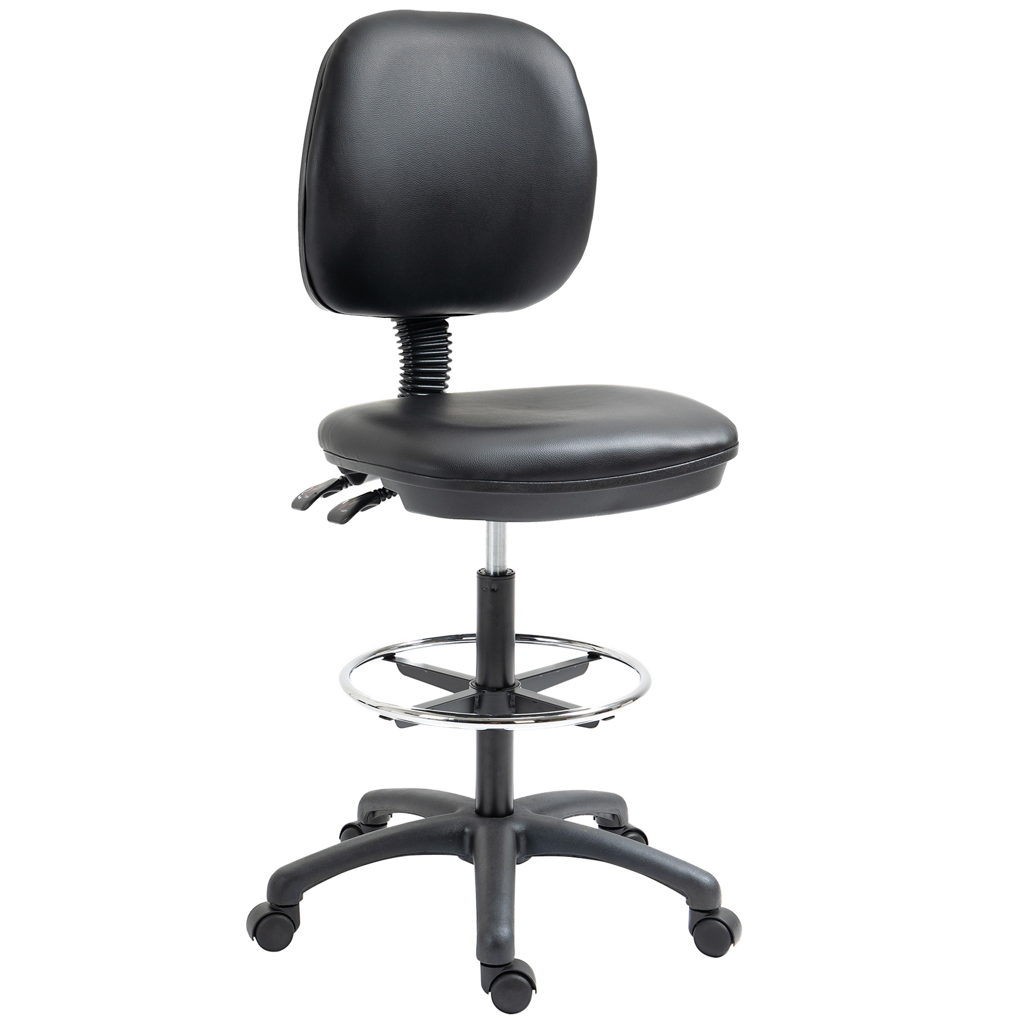 Vinsetto Höhenverstellbarer Rollhocker 69-91 cm mit neigbarer Rückenlehne und höhenverstellbarer Fußstütze