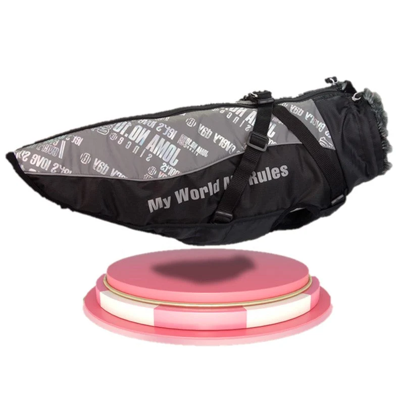 Waterproof Windproof Dog Coat with Warm Fur Collar