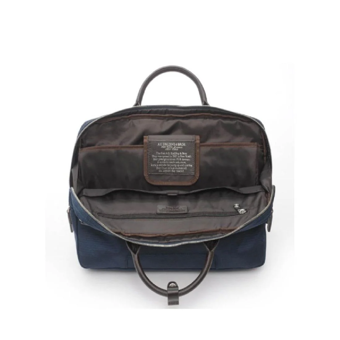 Cartella Spalding & Bros New Metropolitan in tessuto marrone e blu 309217F139