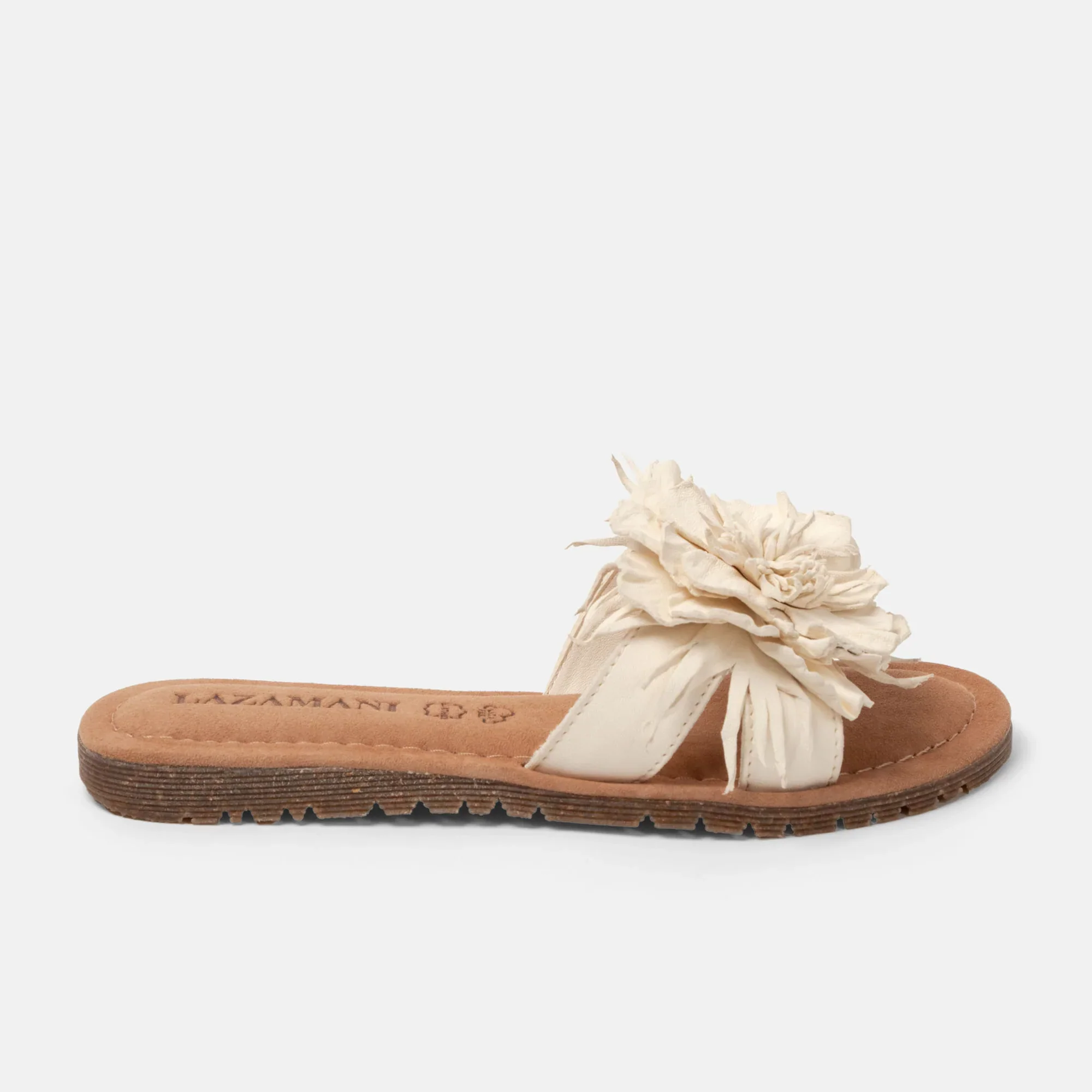 Leather Flower Slip-On Mules �C Handcrafted Summer Slippers