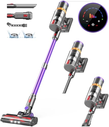 CHEBIO Aspirapolvere Senza Fili, 45Kpa/550W/70 Mins Scopa Elettrica Senza Fili con Automatische Saugeinstellung e Display LED, Aspirapolvere con Anti Avvolgimento per Pavimenti/Tappeti/Peli : Amazon.it: Casa e cucina