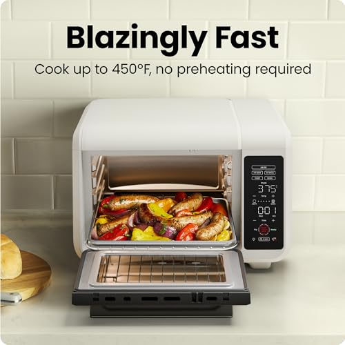 Chefman EasyAir 15 Qt. Air Fryer & Countertop Oven for Quick & Healthy Meals, Bake, Broil, Air Fry, Toast, and Bagel Functions, 450°F Max Temp, 4 Slice Toaster Oven Air Fryer Combo – White : Home & Kitchen