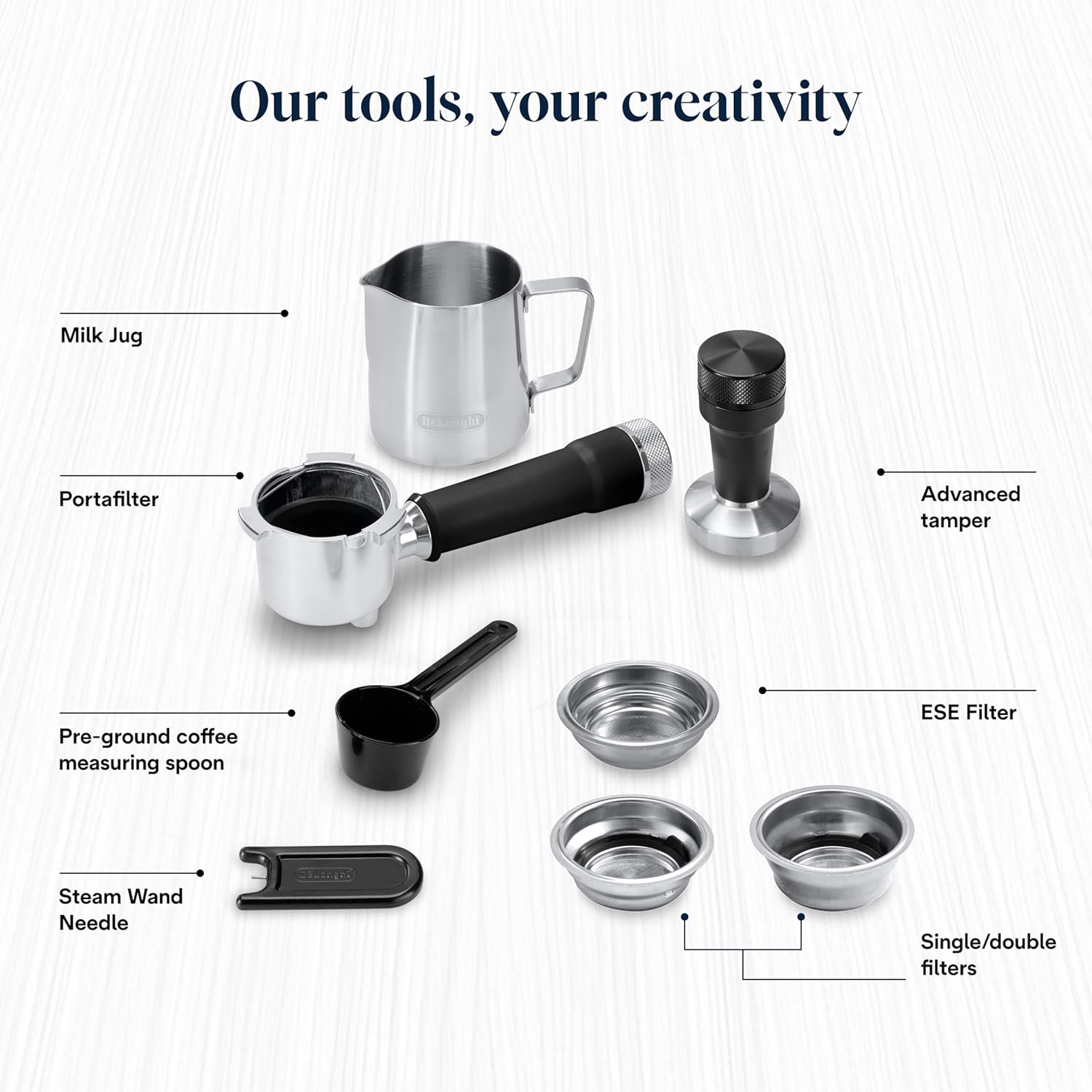 De'Longhi Dedica Duo - Perfetto Kompakte Siebträgermaschine Espressomaschine mit Soft-Touch-Icons, manuellem Milchaufschäumer für Espresso, Cappuccino und Cold Brew, 15cm breit, Metall (EC890.M)