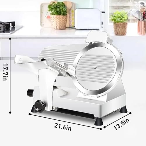 VACSAX Affettatrice Elettrica per Gastronomia, Affettatrice per Carne, Lama in Acciaio da 10