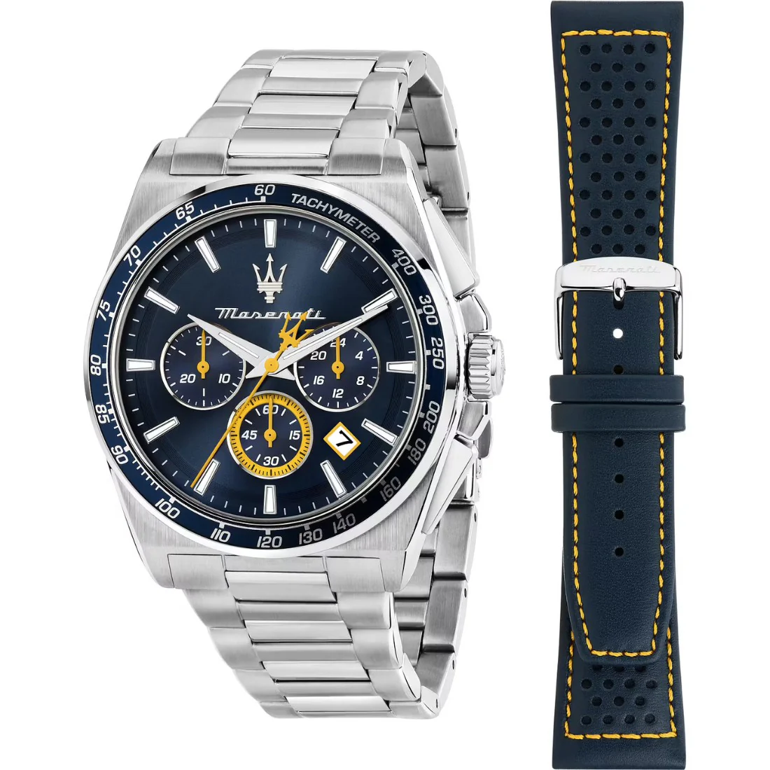 Orologio Maserati Velocit�� crono blu e acciaio Special Pack R8873652001