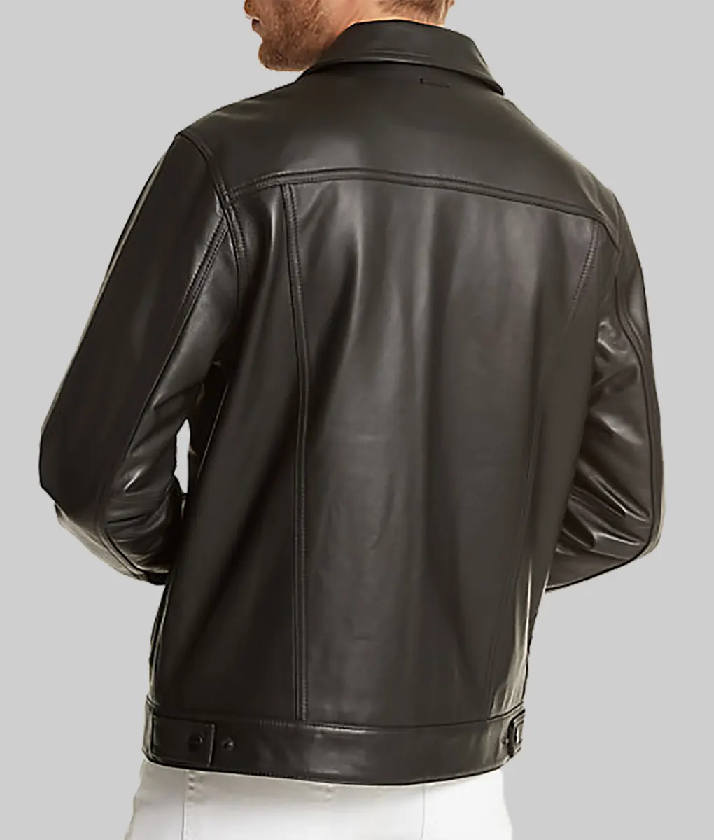 Austin Black Leather Trucker Jacket