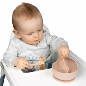Suction Bowl + Curved Learning Cutlery Set