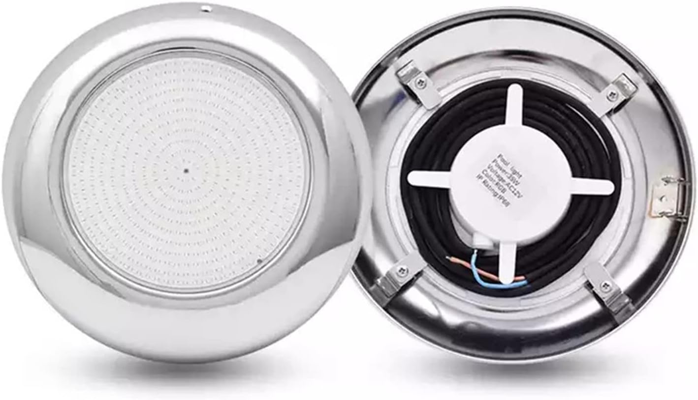 Edelstahl-LED-Schwimmbadleuchte, harzgefüllte Unterwasserteichbeleuchtung, RGB, mehrfarbig, mit Fernbedienung Eine AtmosphäRe Schaffen(Cold White,45W)