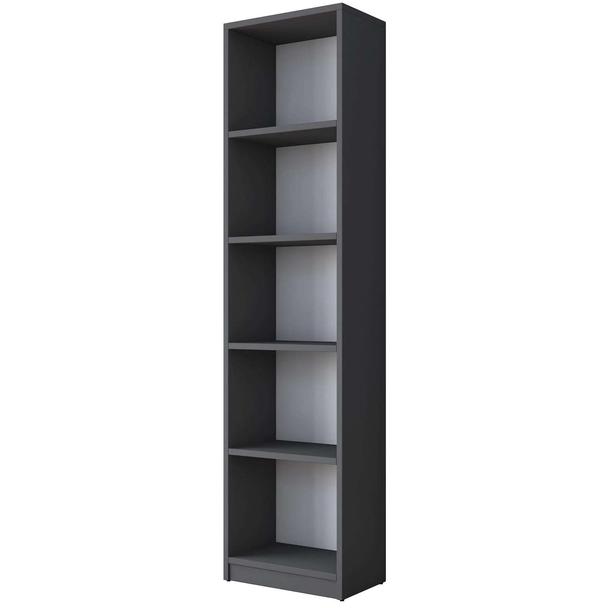 Composizione studio moderna con scrivania libreria e mensola antracite e naturale