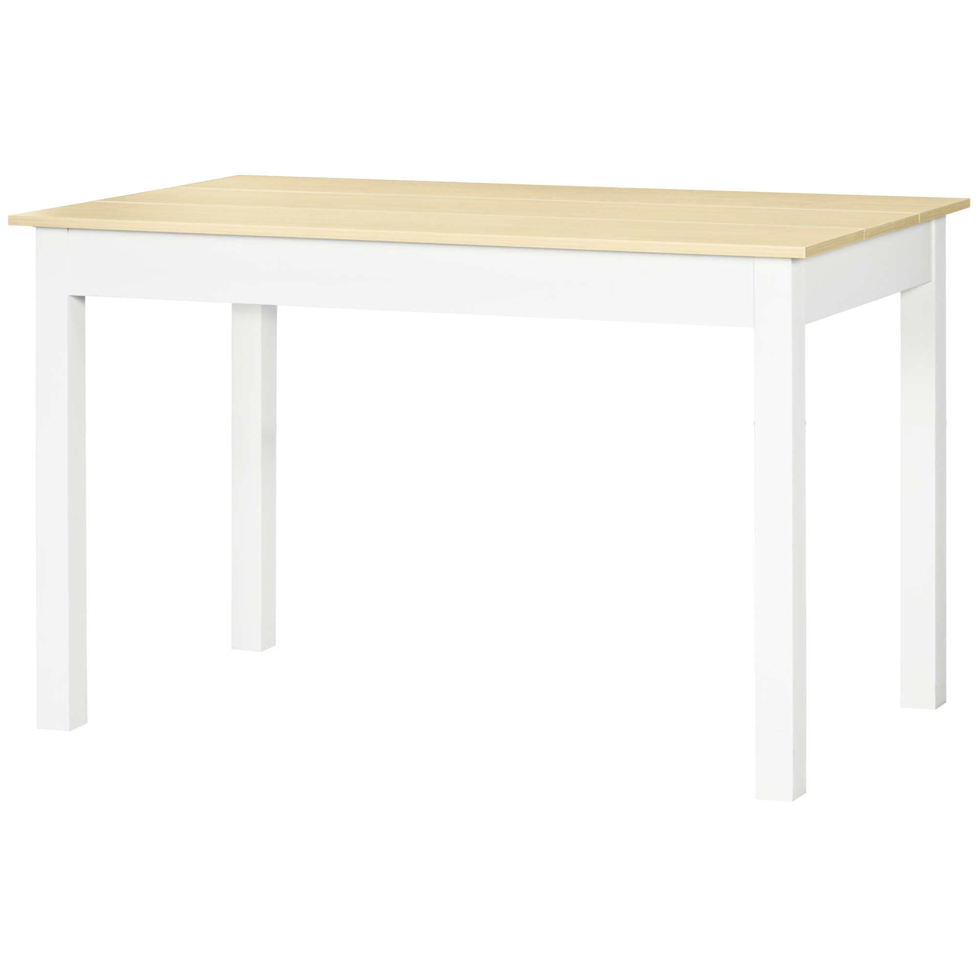HOMCOM Modernes zweifarbiges Esstisch-Set mit großem Tischplateau für 4-6 Personen aus Holz, Maße 119L x 70B x 75H cm