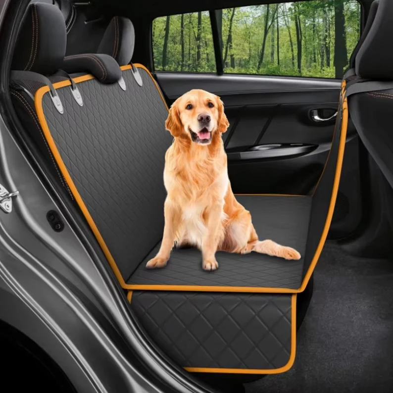 5-Layer Waterproof Dog Car Seat Cover �C Hammock Mode, Side Flaps & Seatbelt Openings