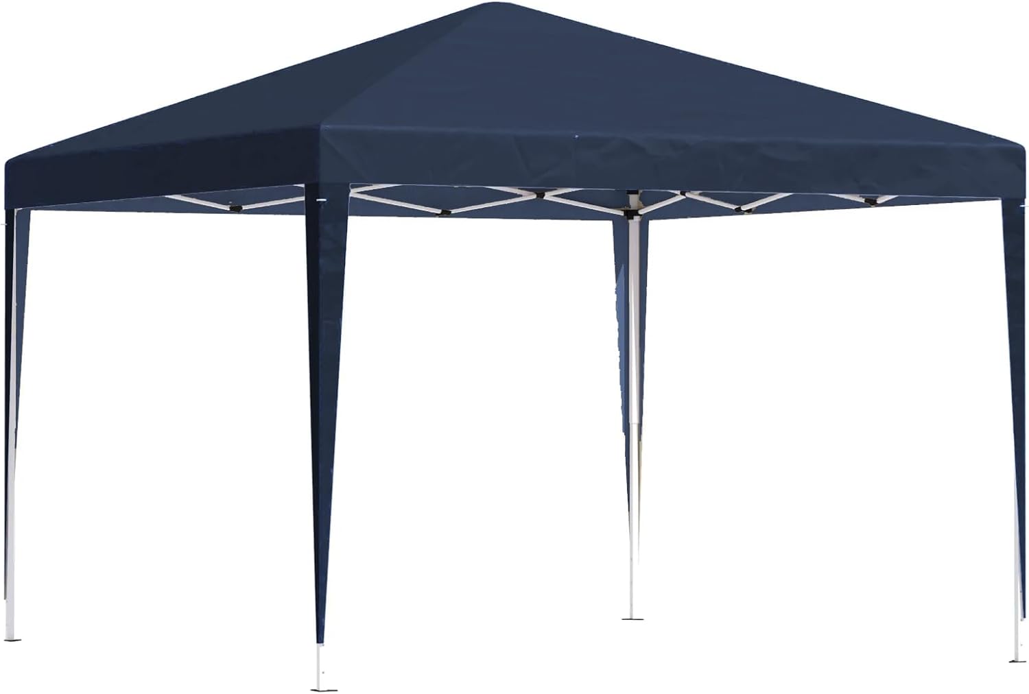 Gazebo Pieghevole Giardino 3X3 Automatico RICHIUDIBILE Fisarmonica Stand Fiera Mercato Mare in Acciaio (SENZA TELI LATERALI, BLU)