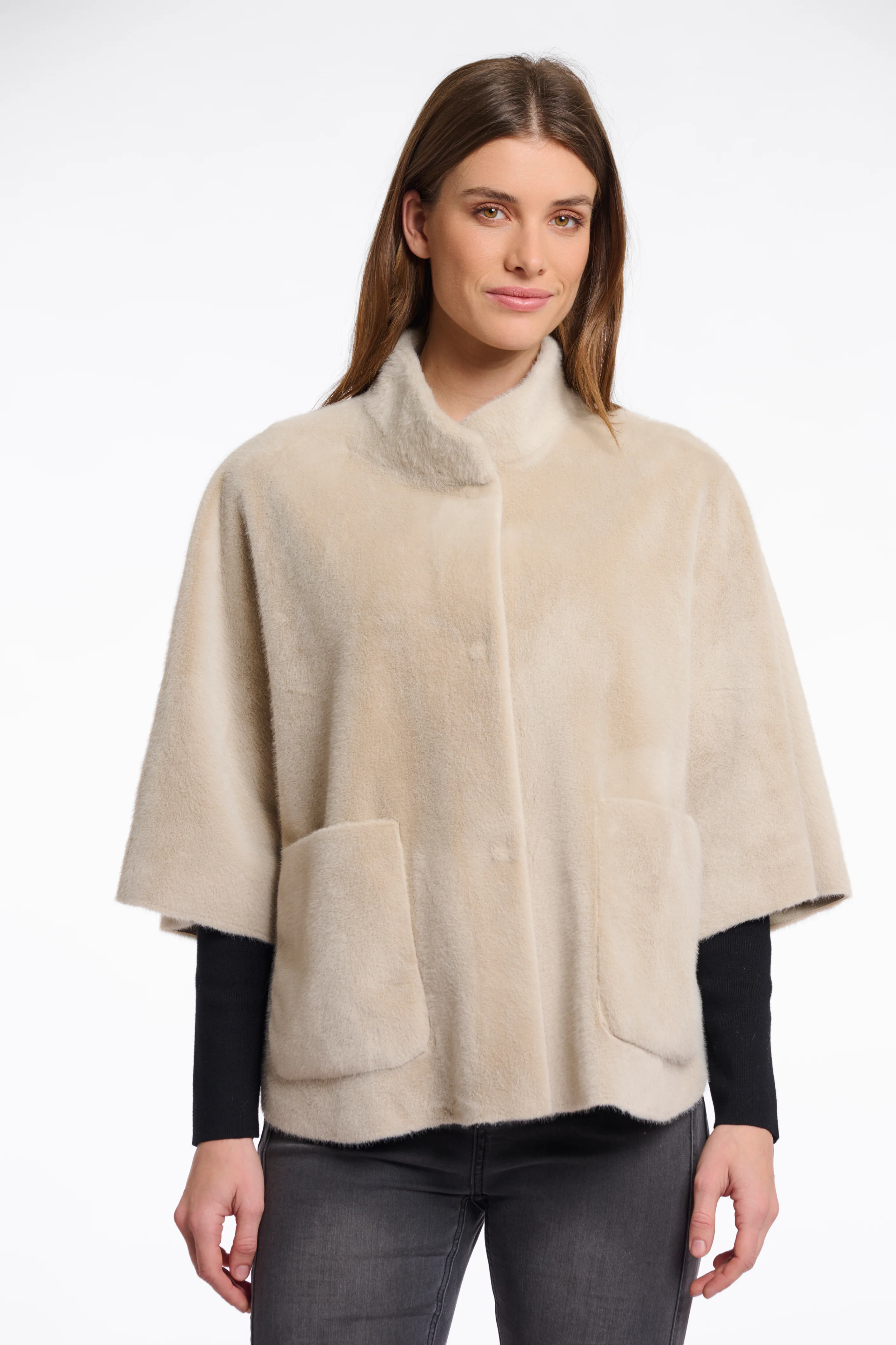 Rino & Pelle Dewi Faux Fur Cape - Birch