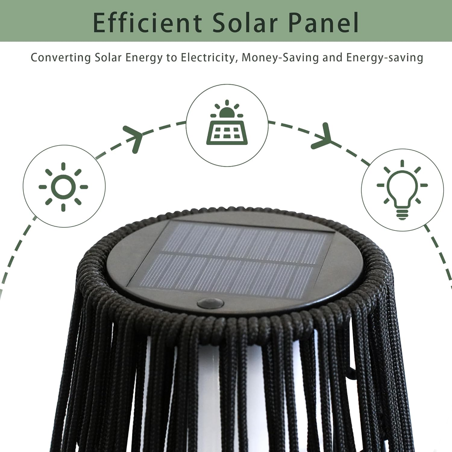 TRIROCKS Solar Rattan Stehlampe 2 Stück Solarbetriebene Gartenlaterne aus Korbgeflecht mit Olifen-Seil Wasserdicht Bodenlampen Solar LED Stehlampen für Außenbereich Hof Terrasse Garten Schwimmbad