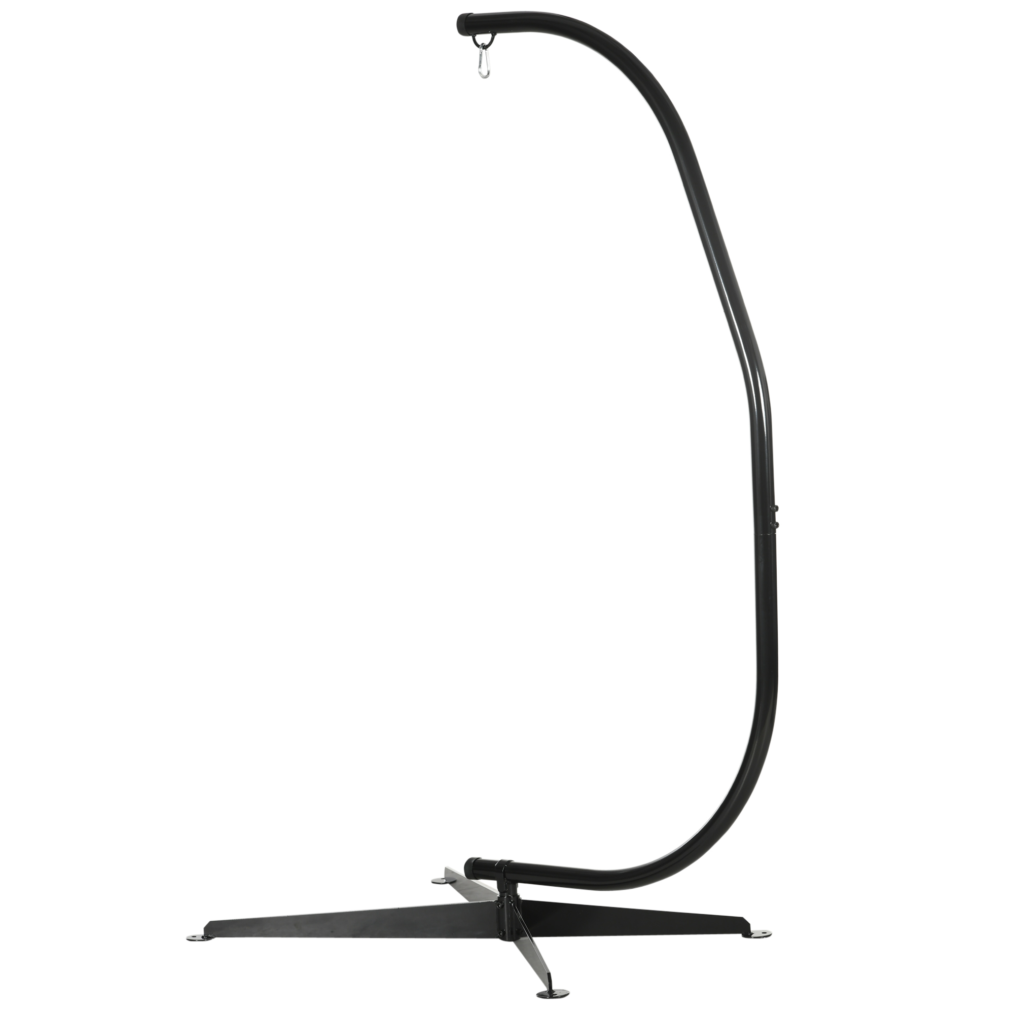 Outsunny Hängesessel-Ständer, Hängesesselstütze X-förmiges Fundament Federhaken Belastung 120 kg 114 x 80 x 208 cm Schwarz