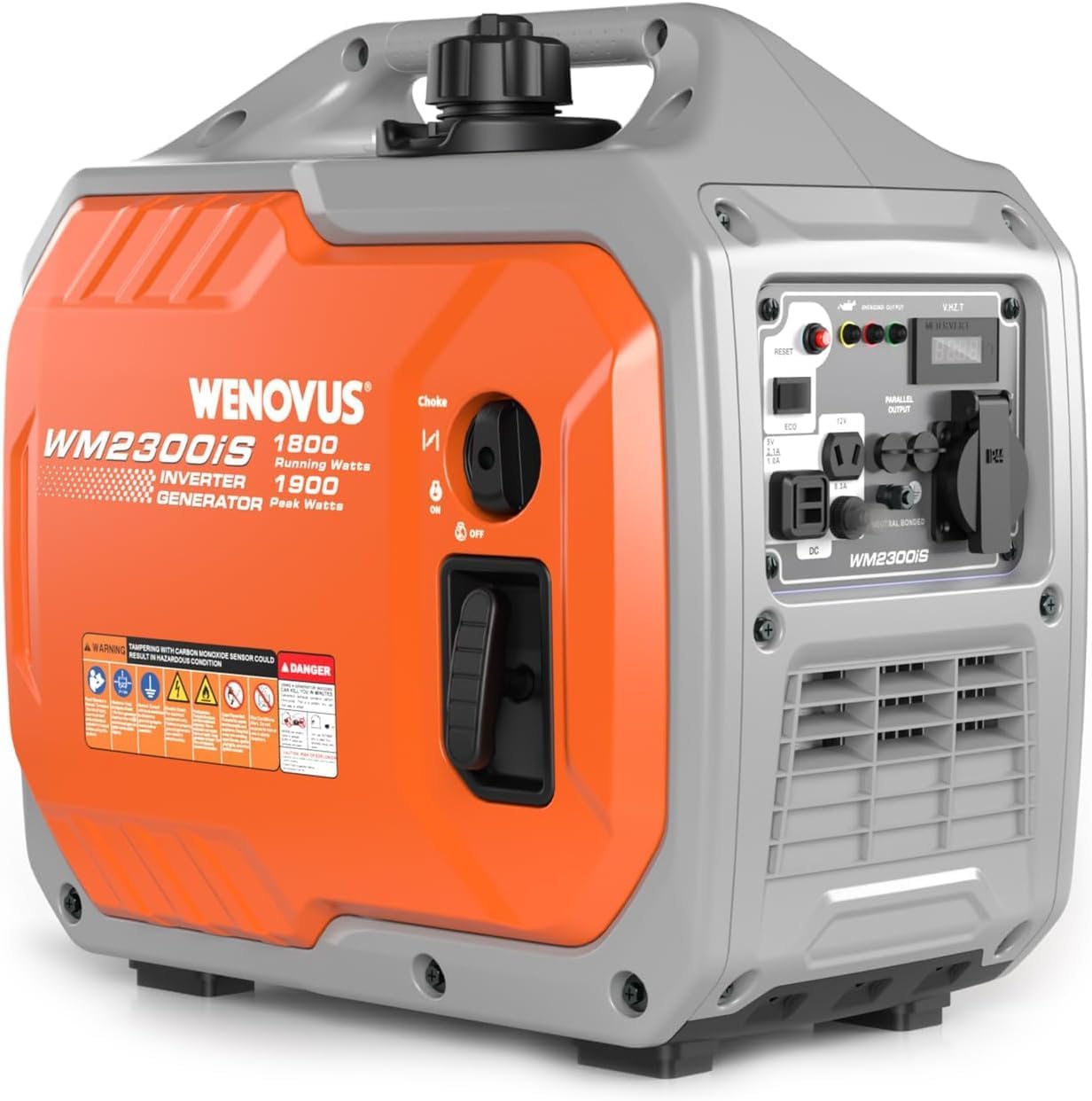 Generatore inverter 1900 W a benzina 4 tempi 2 USB 2 prese 230 V super silenzioso e portatile unità di emergenza