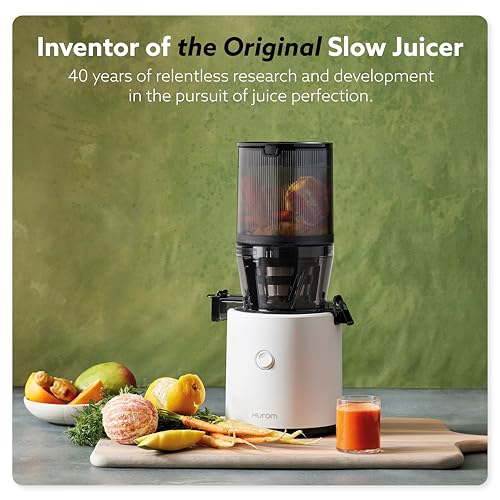 Hurom H320 Slow Juicer, White | Self Feeding Cold Press Juice Machine for Vegetables and Fruit | High Yield | BPA Free | 500ml (16.90z) Chamber | Slow Squeeze | Easy to Clean: Home & Kitchen