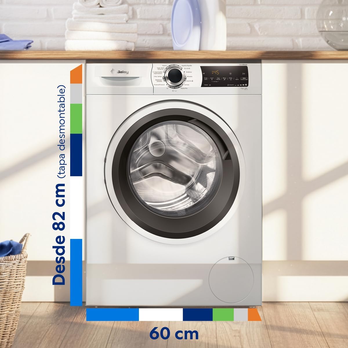 Balay - Lavadora, libre instalación, 9 kg, Programa Super rápido y Rápido/mix, Blanco, 3TS993BP, entrada estándar