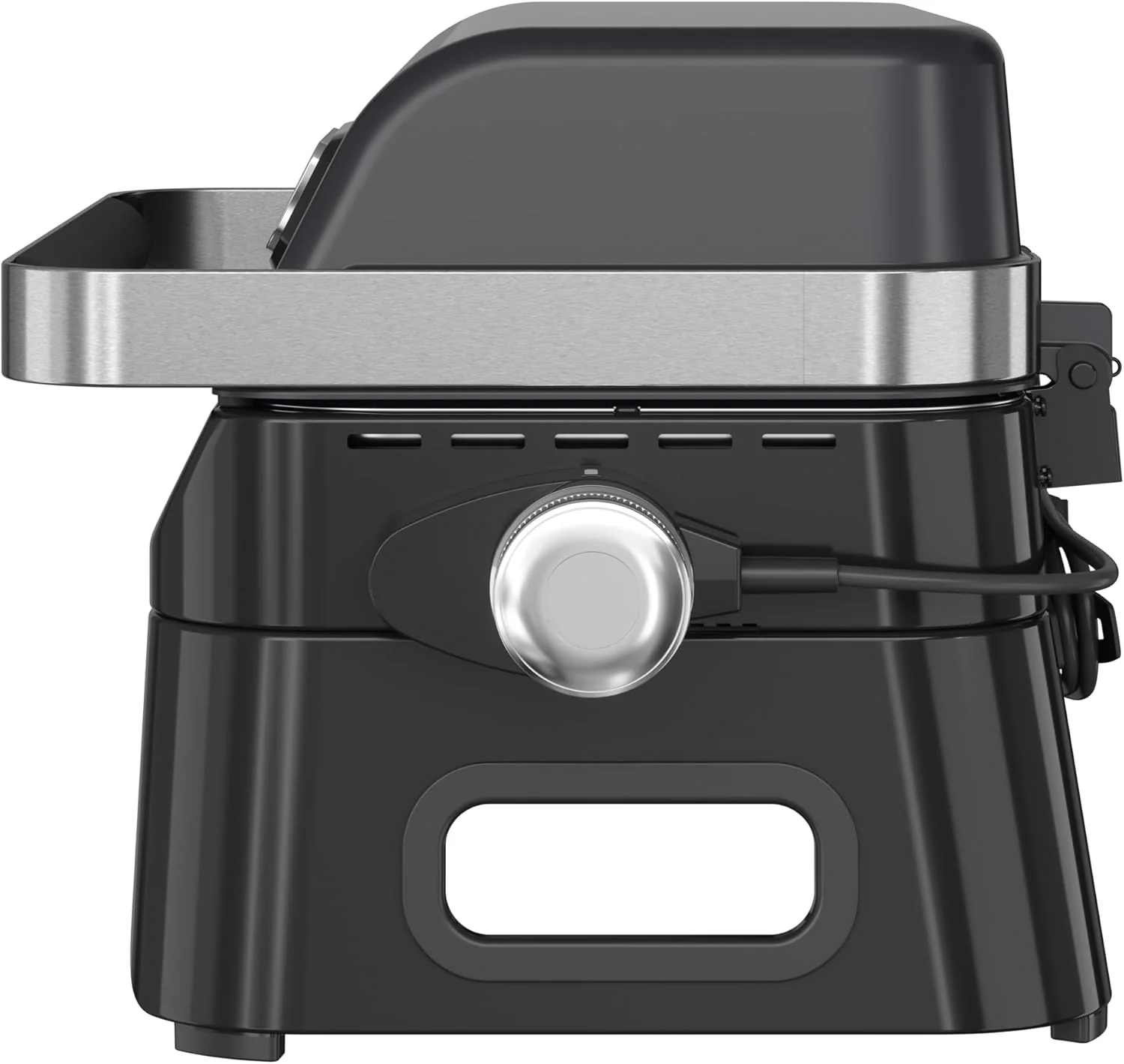 Campingaz Grill Attitude2go, gasbarbecue & elektrische barbecue, tafelbarbecue, draagbare balkon-, campingbarbecue, met deksel, thermometer en gietijzeren grillrooster, werkt op gas of elektriciteit