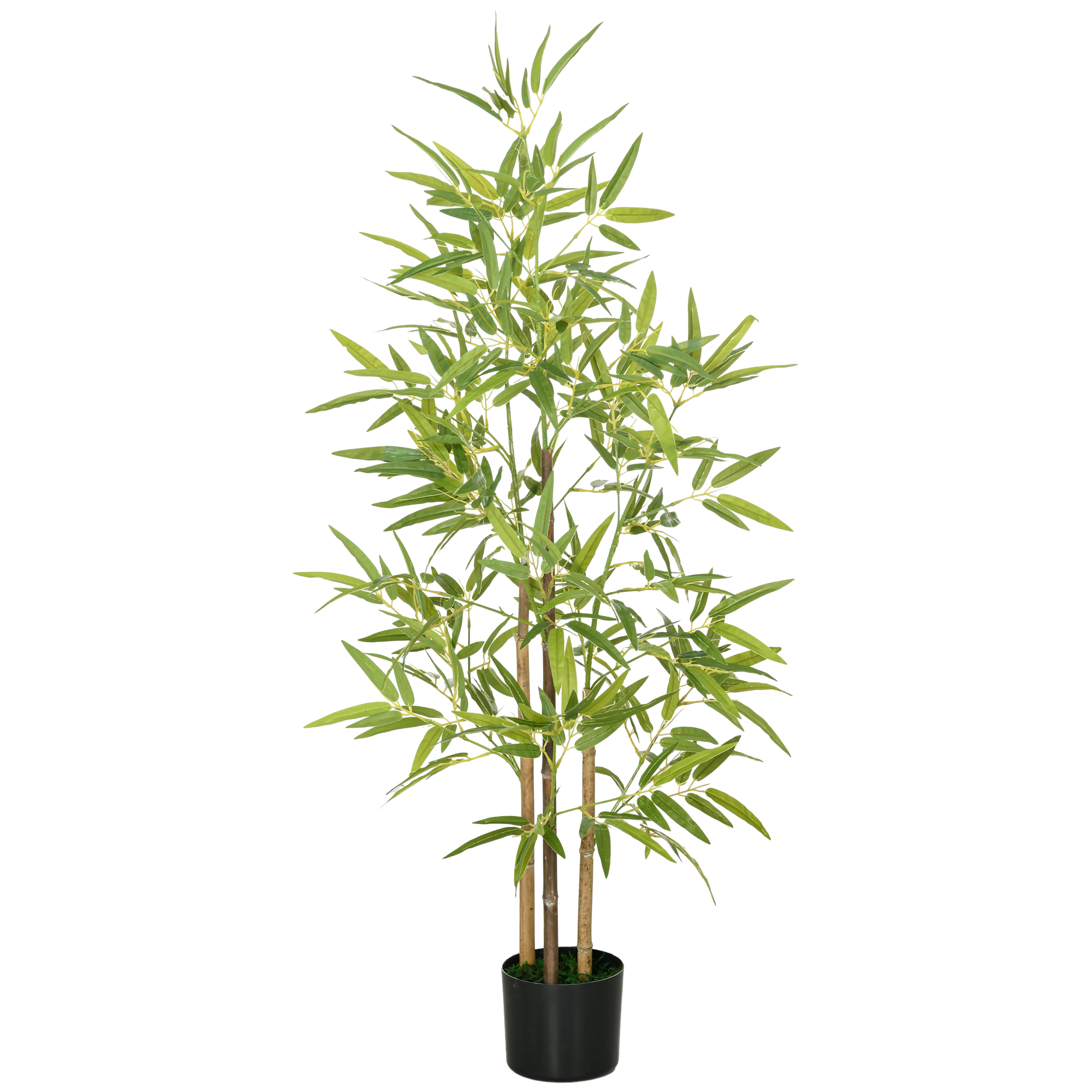 HOMCOM Künstliche Bambus Pflanze künstlicher Baum 120 cm Höhe mit Topf, Innenraum Dekoration, sehr realistisch