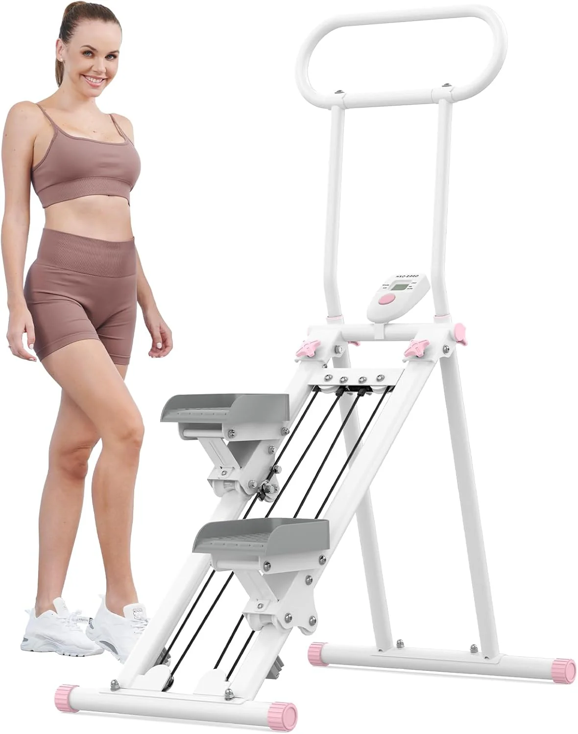 Stair Stepper for Home Gym,Folding Vertical Climber Cardio Exercise Machine,Stair Climber for Full Body Workout with Adjustable Handlebar for Women & Men