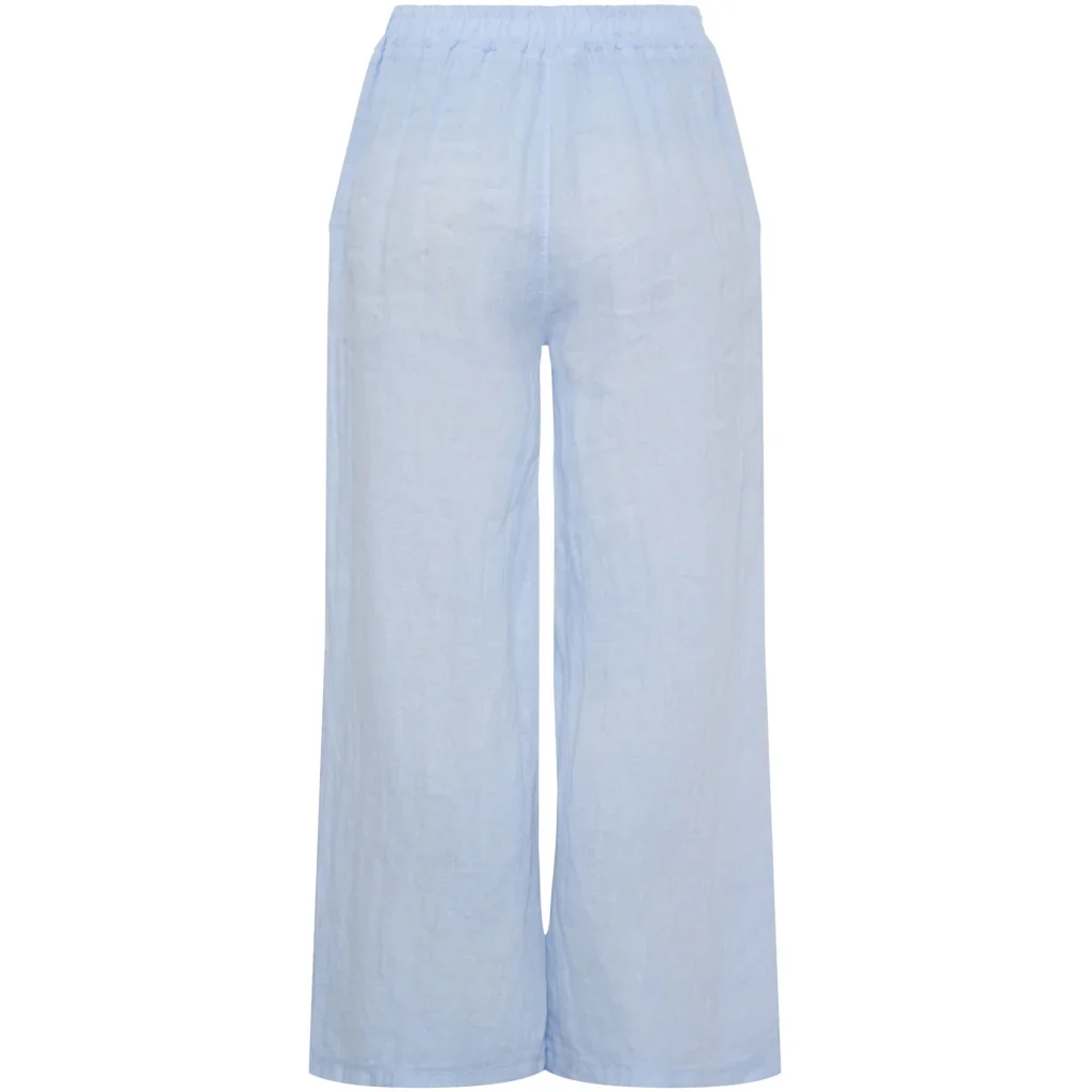 Sky Blue Linen Trousers with Pockets by Marta Du Chateau