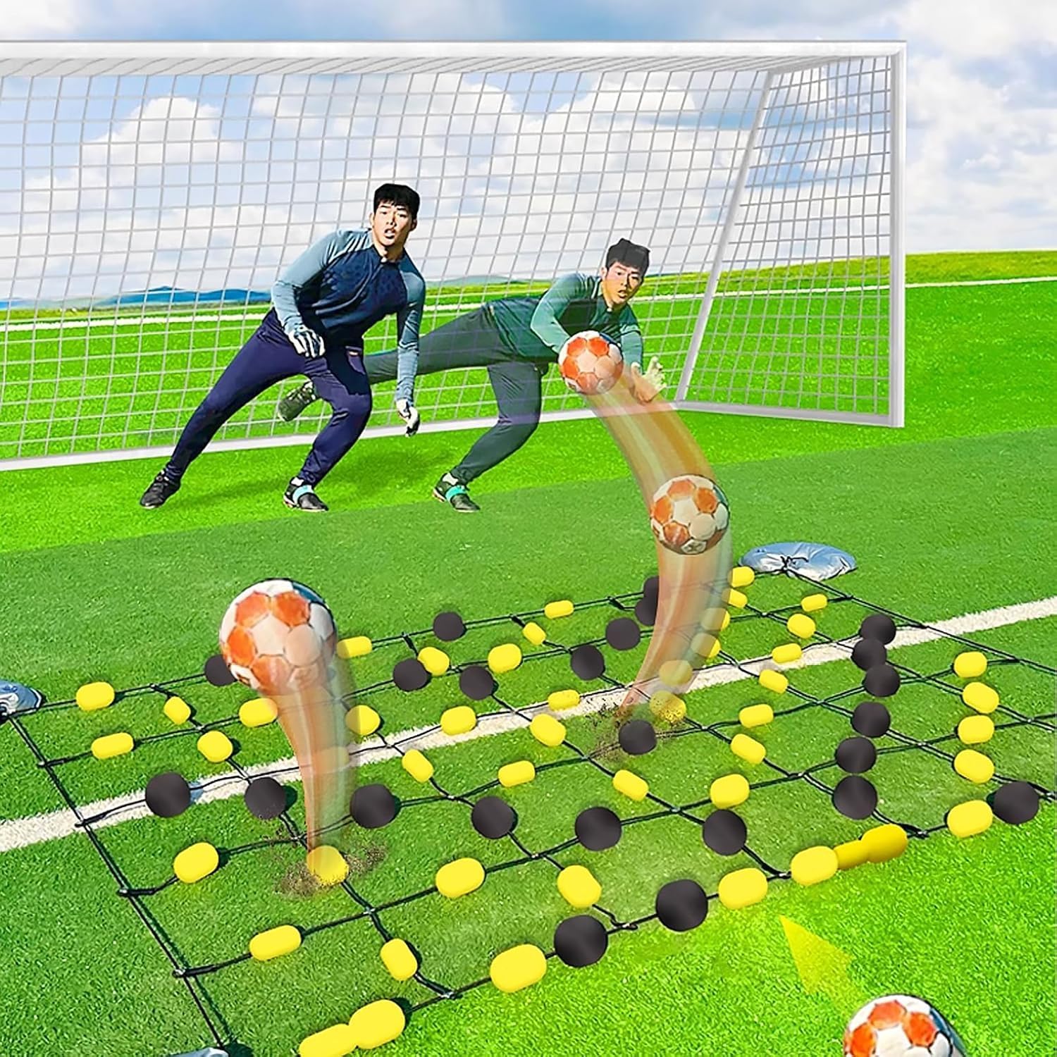 2 x 1,6 m/2,8 x 2 m Torwart-Trainingsgerät, Fußball-Reboundboard, Beweglichkeitstraining, Sportgerät, Torwart-Ablenkgerät, Reflex- und Beweglichkeitstraining für Kinder und Erwachsene 2.8 * 1.2m