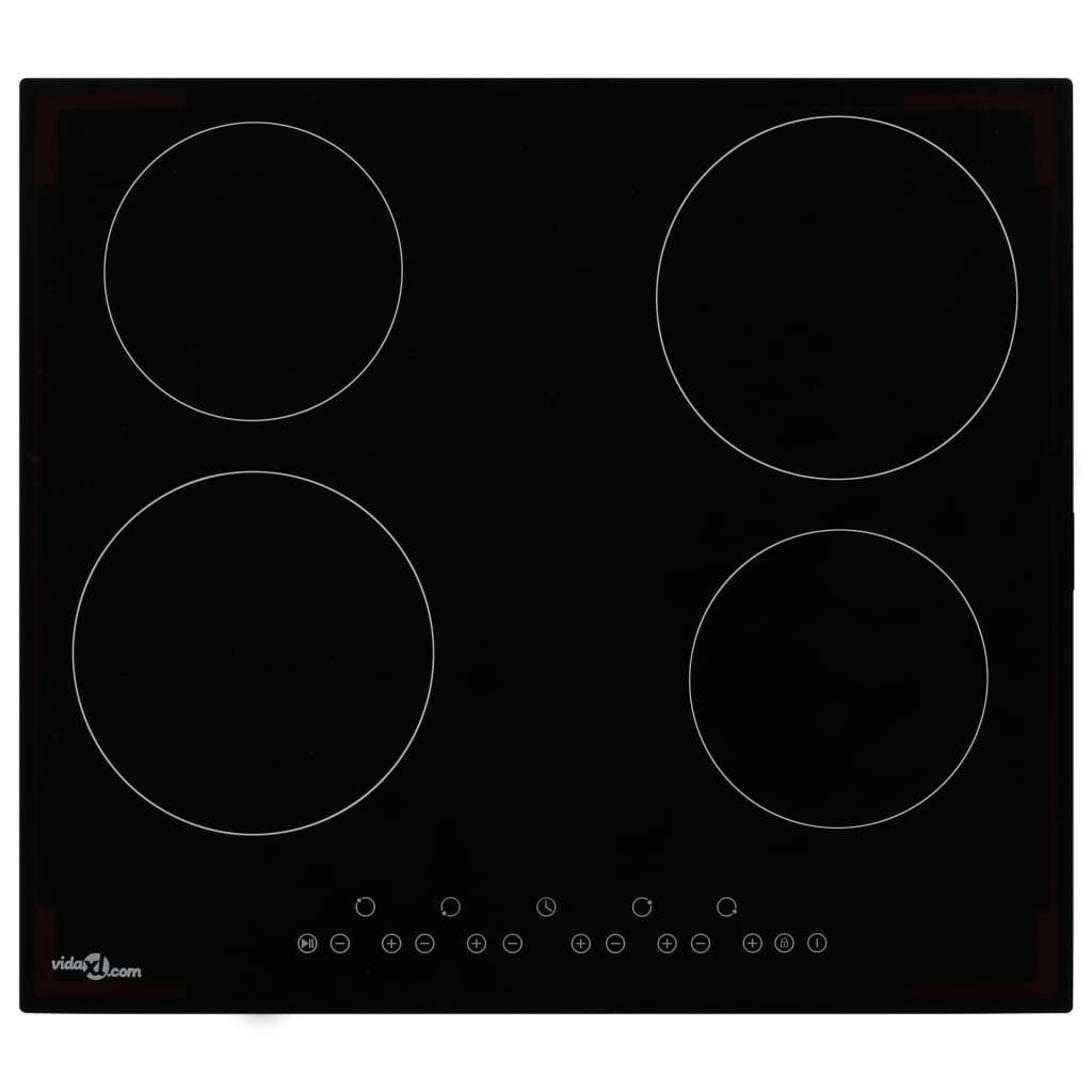 Elektro-Kochfeld Glaskeramik-Kochfeld mit 4 Platten Touch Control 6000 W