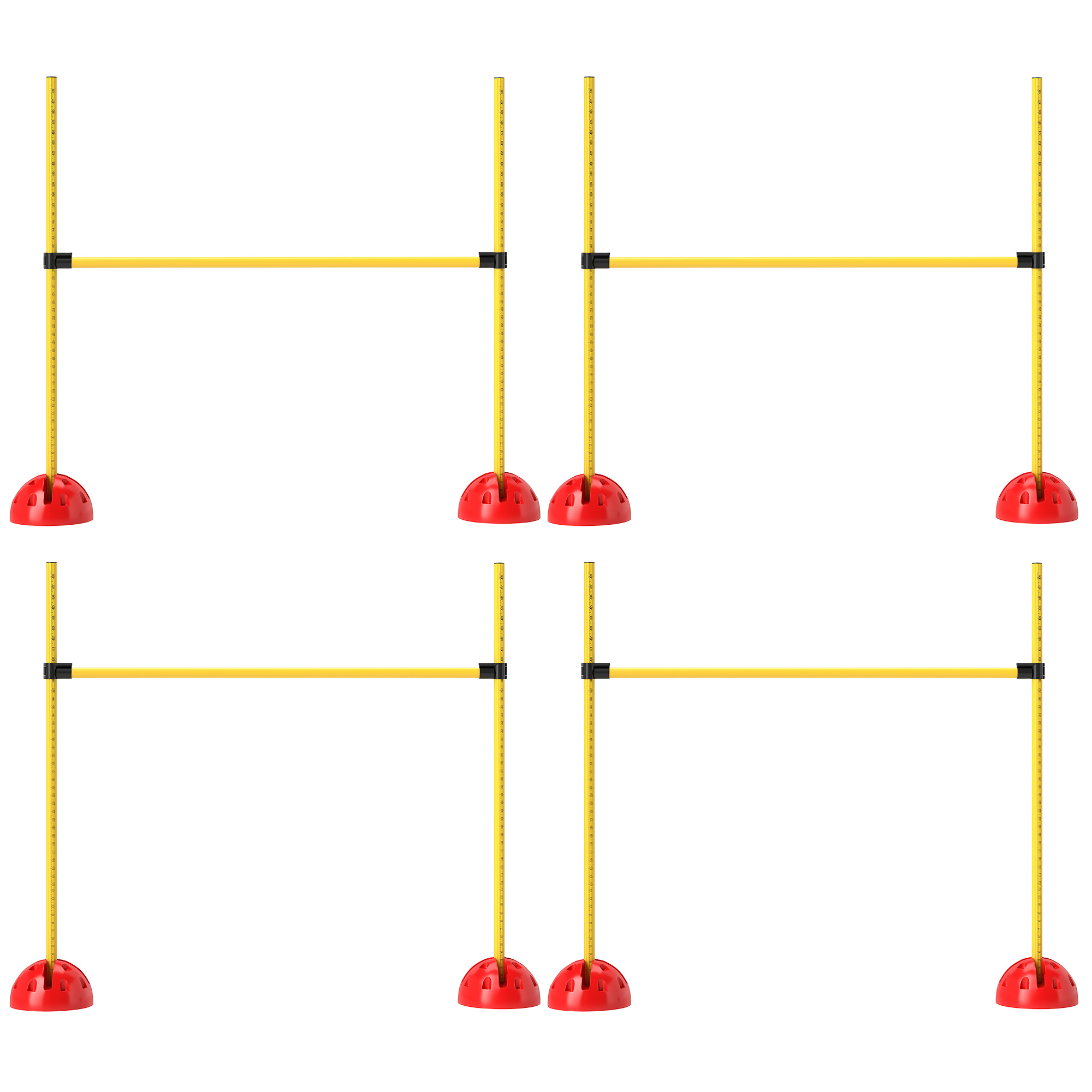 PawHut 4-teiliges Hunde-Agility-Set mit 4 Hürden und Tragetasche für das Sprungtraining, Gelb