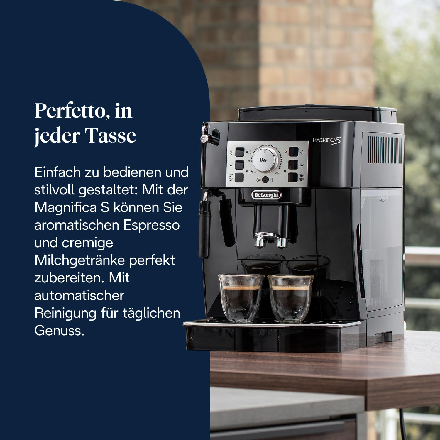 De'Longhi Magnifica S Kaffeevollautomat für 2 Getränke in Schwarz mit integriertem Mahlwerk