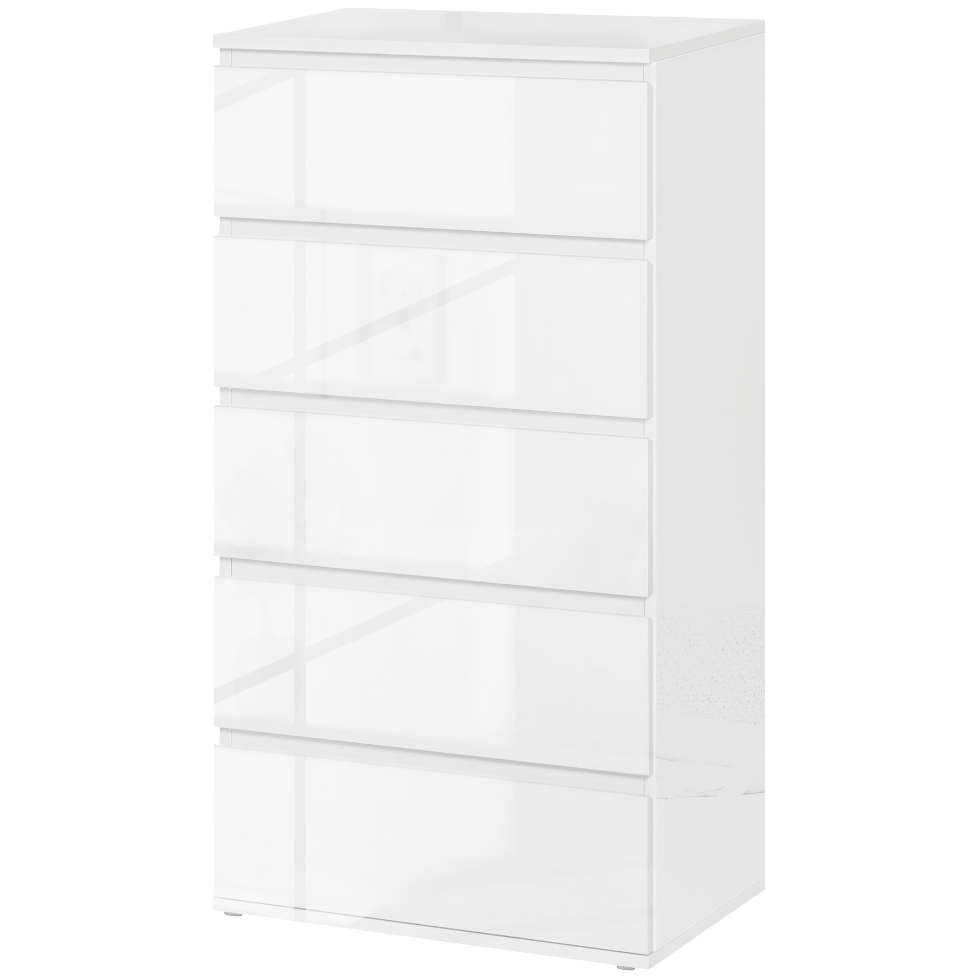 Ladekast Sideboard met 5 Laden, 55 cm x 34 cm x 100 cm, Wit